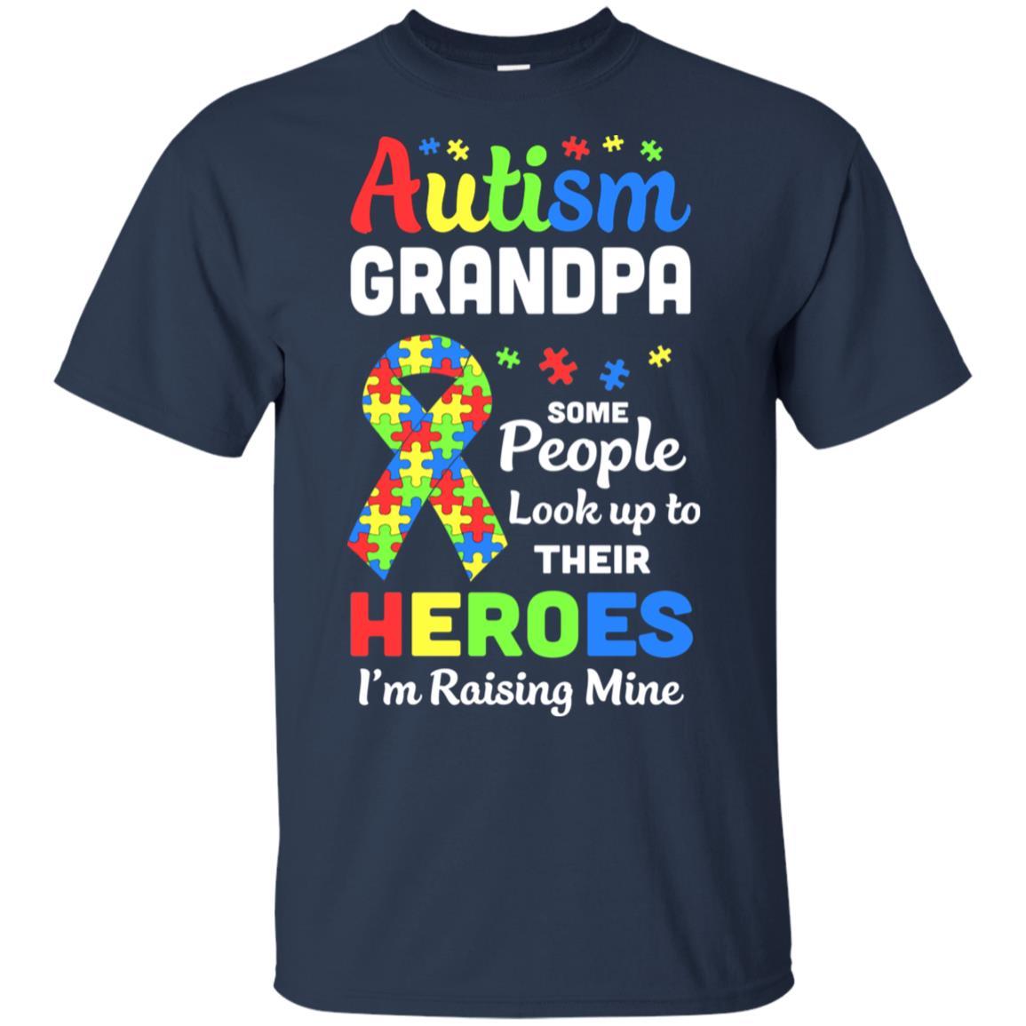 Autism Grandpa Some People Look To Their Heroes-T-Shirt & Hoodie-Classic T-Shirt-Navy