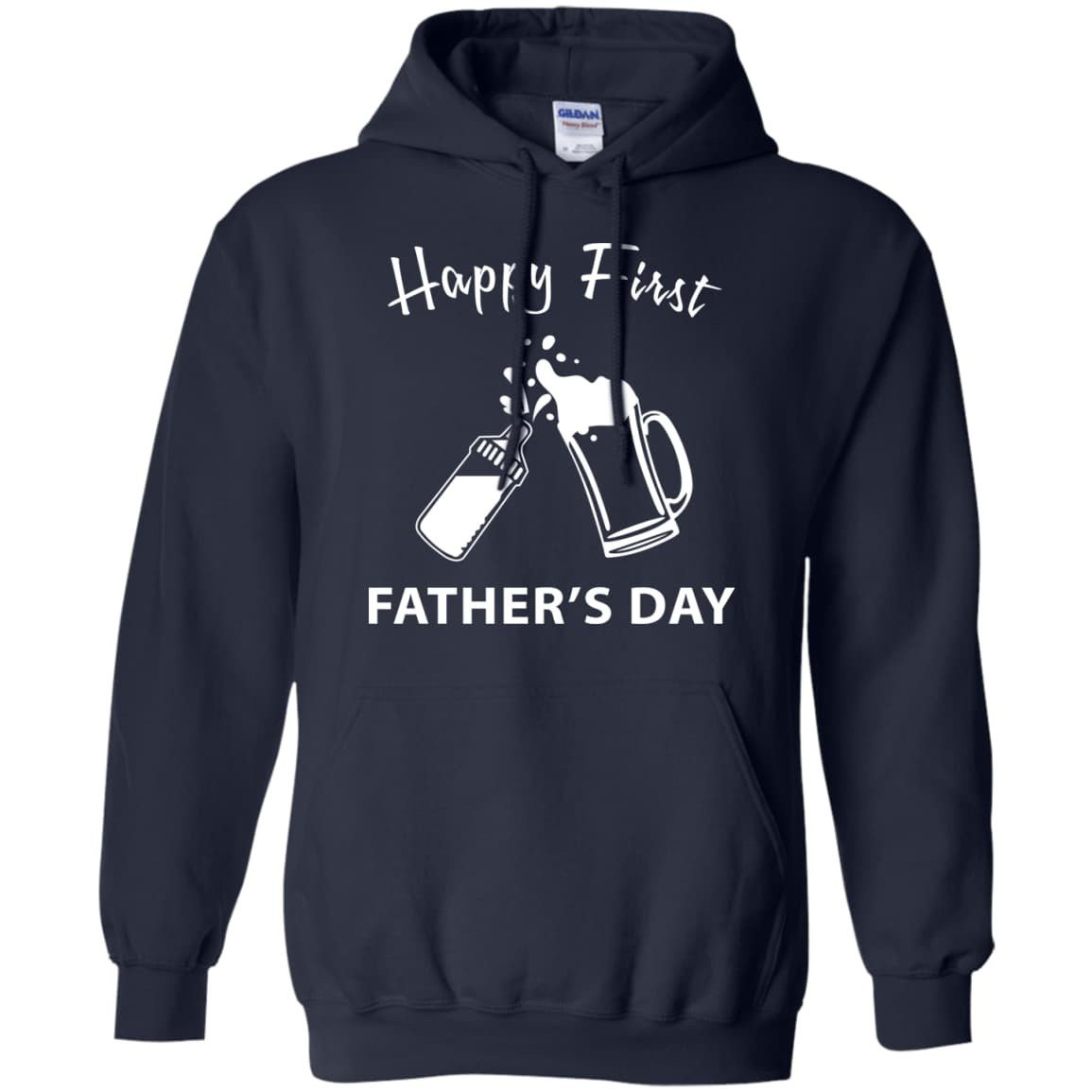 Happy First Father's Day-T-Shirt & Hoodie-Pullover Hoodie-Navy