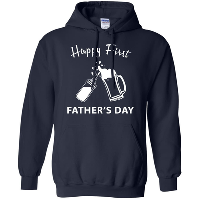 Happy First Father's Day-T-Shirt & Hoodie-Pullover Hoodie-Navy