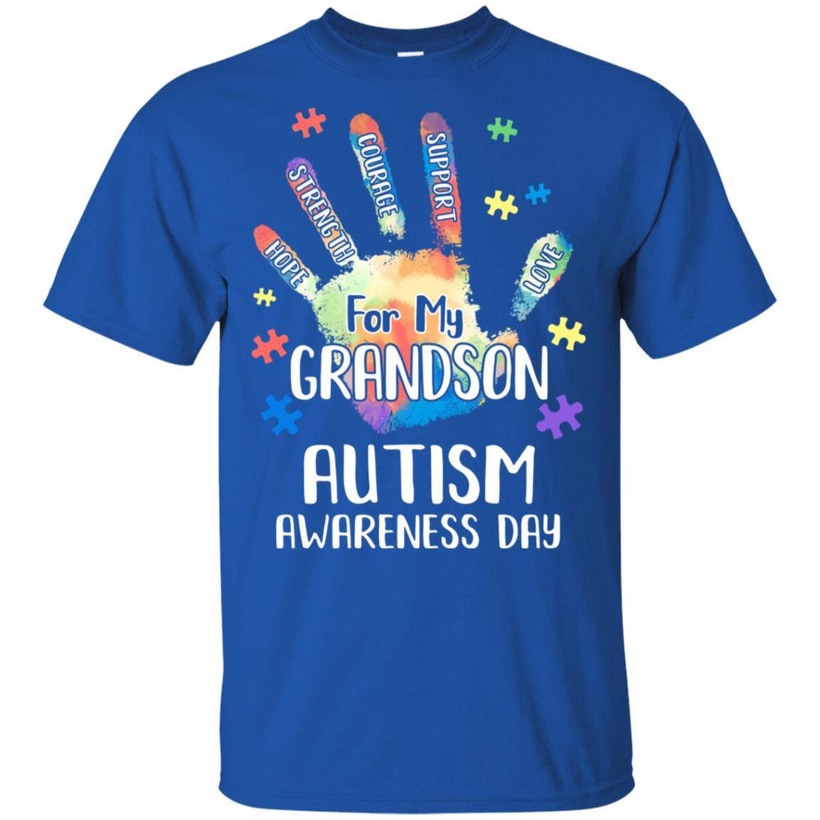 Support Autism Awareness For My Grandson Puzzle Gift-T-Shirt & Hoodie-Classic T-Shirt-Royal