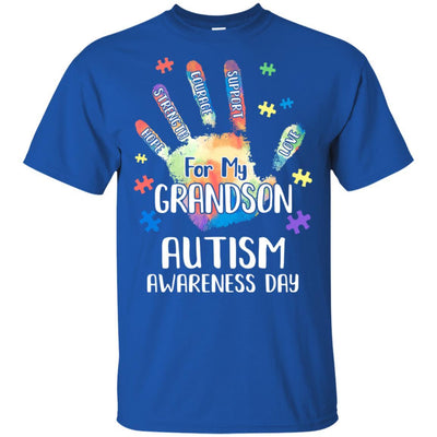 Support Autism Awareness For My Grandson Puzzle Gift-T-Shirt & Hoodie-Classic T-Shirt-Royal