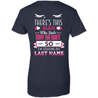 There's This Man Who Stole My Hearth So I'm Stealing-T-Shirt & Hoodie-Women's T-Shirt-Navy
