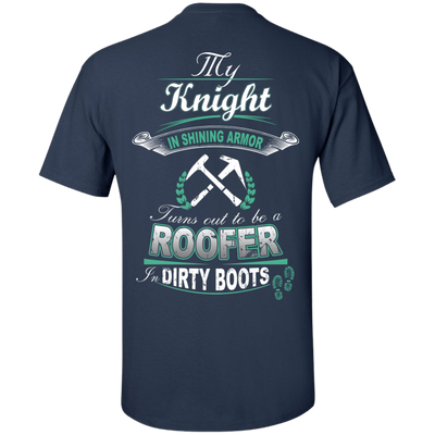 Turns out to be a ROOFER In Dirty Boots-T-Shirt & Hoodie-Classic T-Shirt-Navy