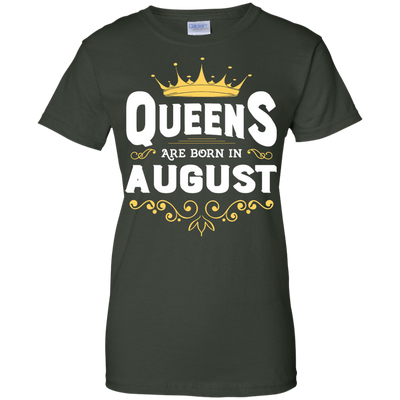 Queens Are Born In August-T-Shirt & Hoodie-Women's T-Shirt-Forest Green