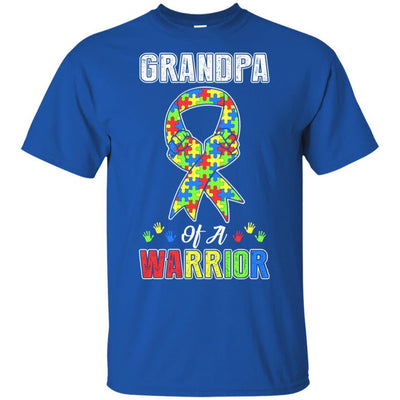 Grandpa Of A Warrior Support Autism Awareness Gift-T-Shirt & Hoodie-Classic T-Shirt-Royal