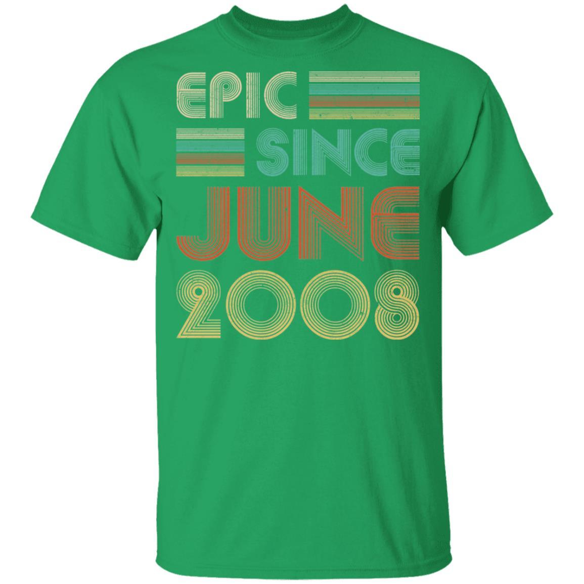 Epic Since June 2008 Vintage 13th Birthday Gifts Youth-Youth Shirt-Youth T-Shirt-Irish Green