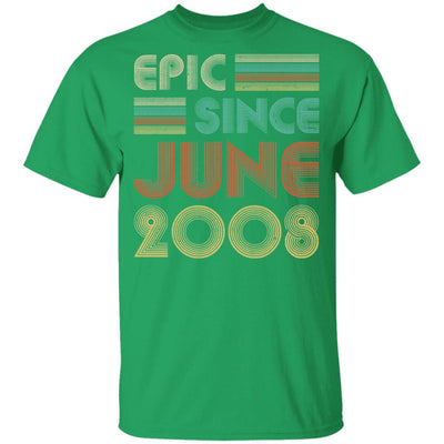 Epic Since June 2008 Vintage 13th Birthday Gifts Youth-Youth Shirt-Youth T-Shirt-Irish Green