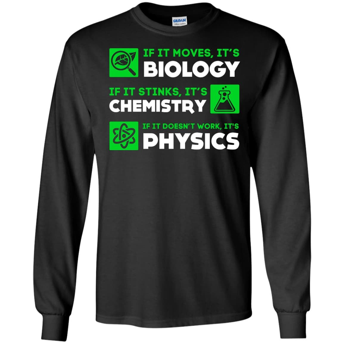 Biology Chemistry Physics Science Teacher-T-Shirt & Hoodie-Long Sleeve T-Shirt-Black
