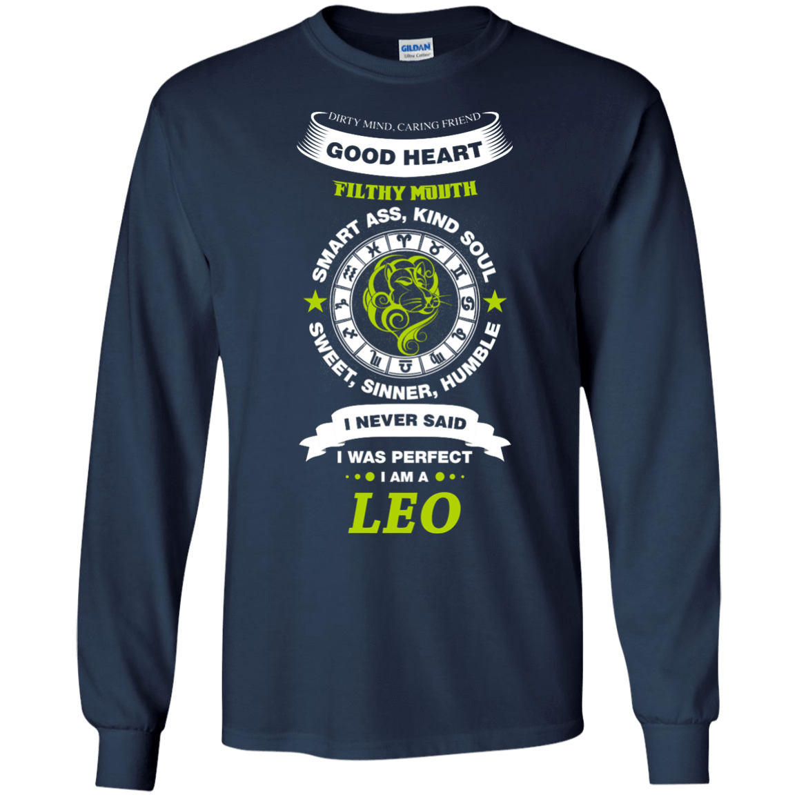 I Never Said I Was Perfect I Am A LEO-T-Shirt & Hoodie-Long Sleeve T-Shirt-Navy