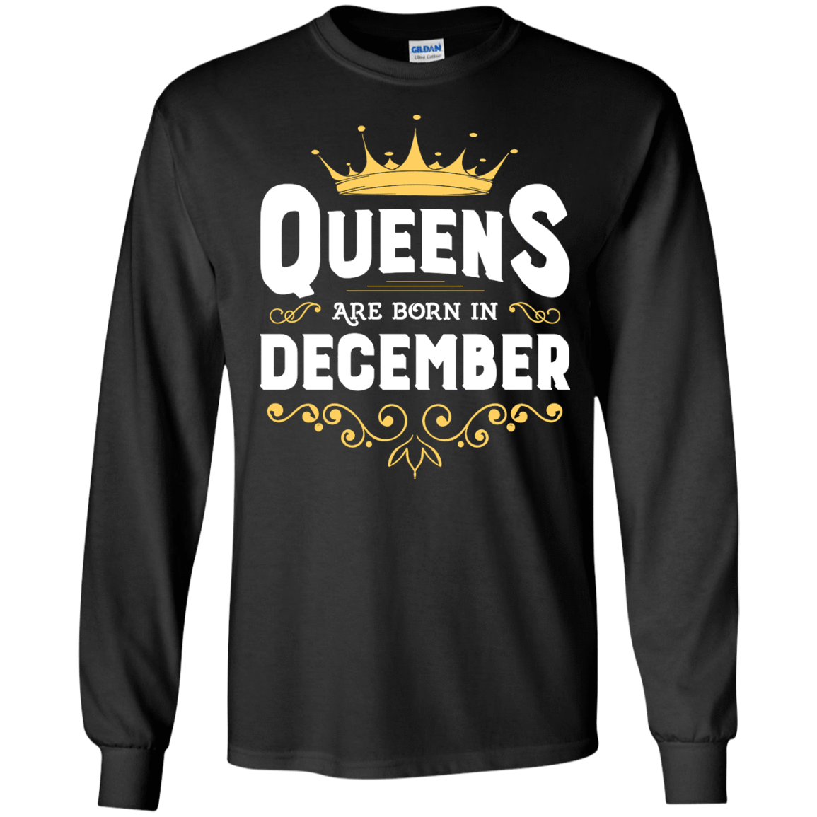 Queens Are Born In December-T-Shirt & Hoodie-Long Sleeve T-Shirt-Black