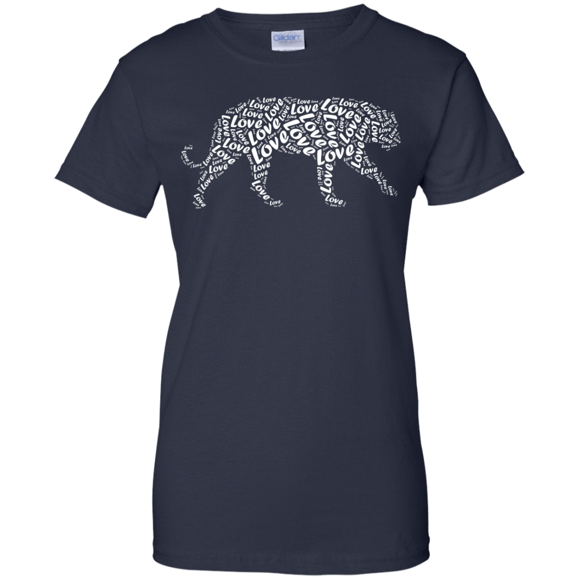 I Love Tiger T-Shirt Word Graphic Tee-T-Shirt & Hoodie-Women's T-Shirt-Navy