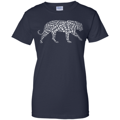I Love Tiger T-Shirt Word Graphic Tee-T-Shirt & Hoodie-Women's T-Shirt-Navy