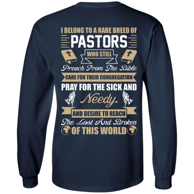 I Belong To A Rare Breed Of Pastors-T-Shirt & Hoodie-Long Sleeve T-Shirt-Navy