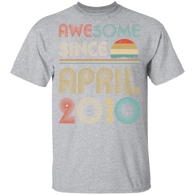 Awesome Since April 2010 Vintage 11th Birthday Gifts Youth-Youth Shirt-Youth T-Shirt-Sport Grey