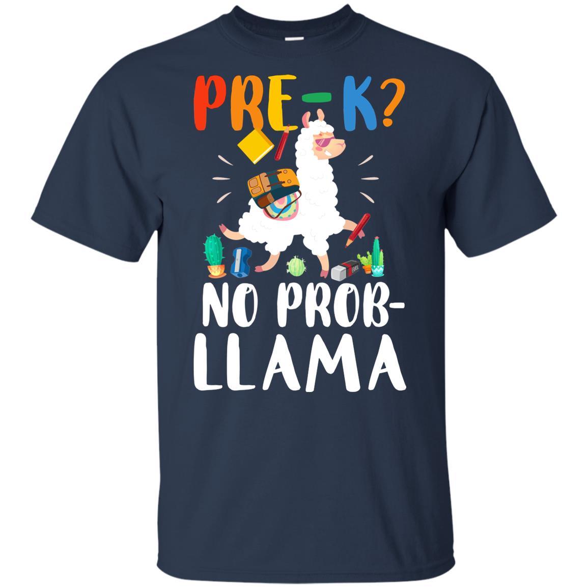 Pre-K No Prob Llama Funny First Day Of School Youth-Youth Shirt-Youth T-Shirt-Navy
