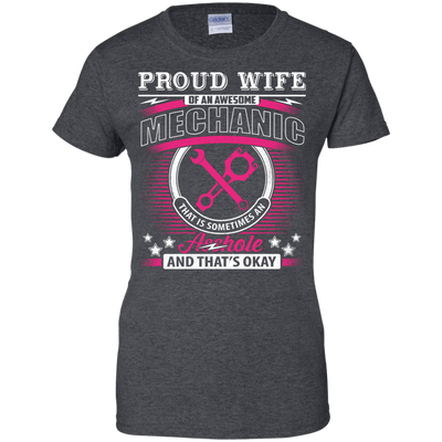 Proud Wife Of An Awesome Mechanic-T-Shirt & Hoodie-Women's T-Shirt-Dark Heather