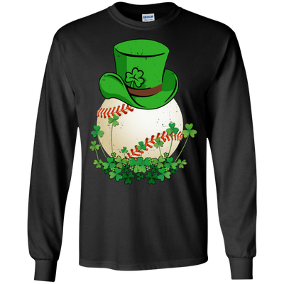Shamrock Baseball Leprechaun St Patricks Day-T-Shirt & Hoodie-Long Sleeve T-Shirt-Black