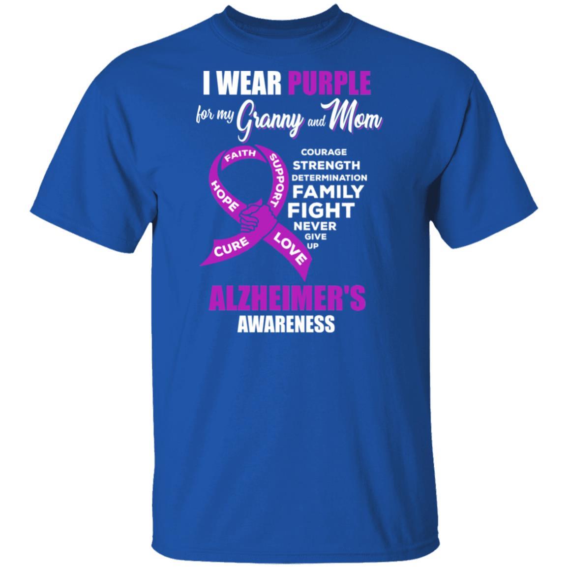 Alzheimer's Awareness I Wear Purple For My Granny and Mom-T-Shirt & Hoodie-Classic T-Shirt-Royal