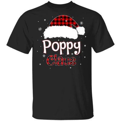 Santa Poppy Claus Red Plaid Family Pajamas Christmas Gift-T-Shirt & Sweatshirt-Classic T-Shirt-Black