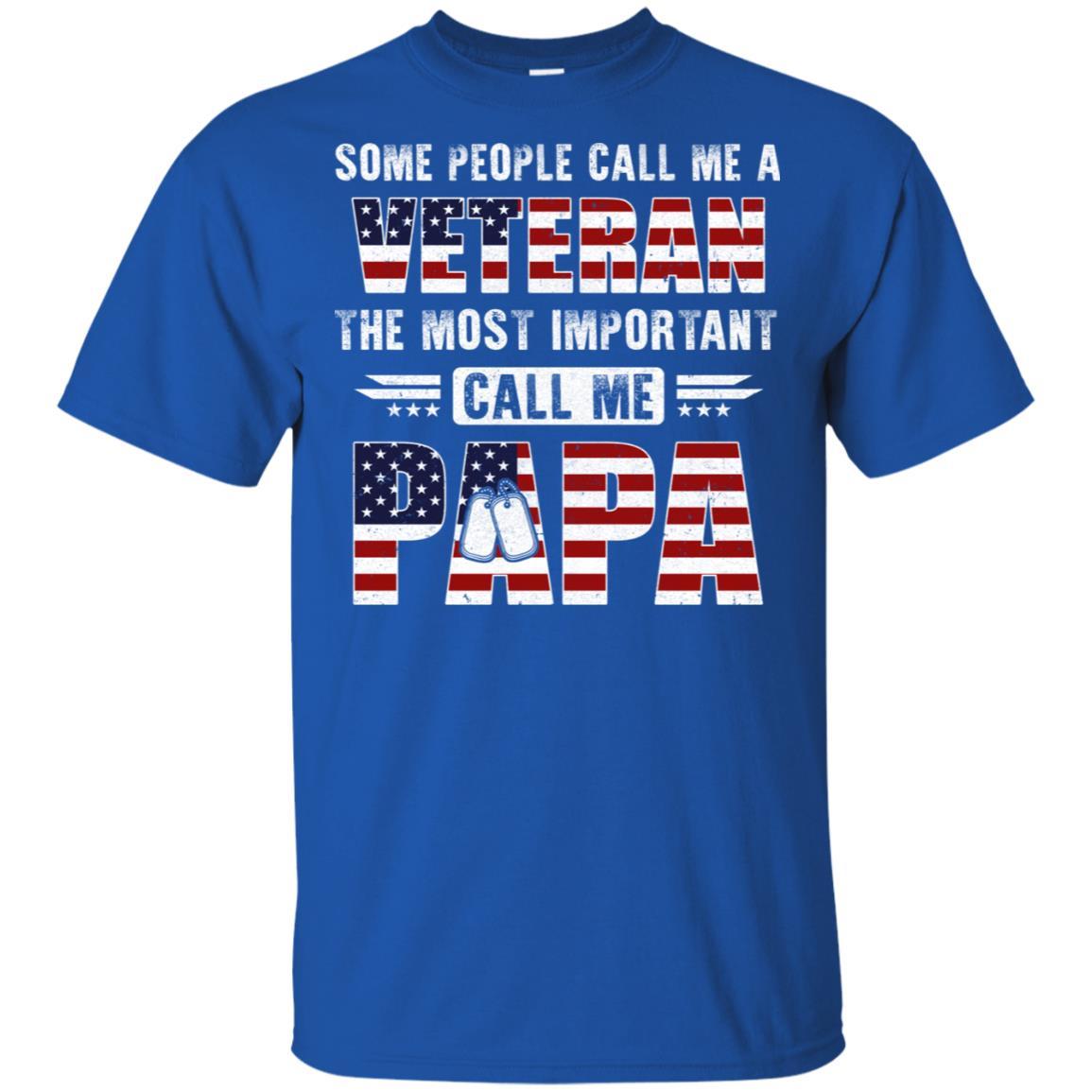 Some People Call Me A Veteran Papa Fathers Day Gifts-T-Shirt & Hoodie-Classic T-Shirt-Royal