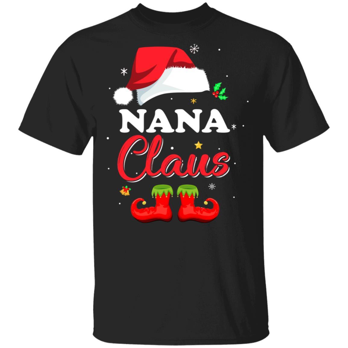Santa Nana Claus Matching Family Pajamas Christmas Gifts-T-Shirt & Sweatshirt-Classic T-Shirt-Black