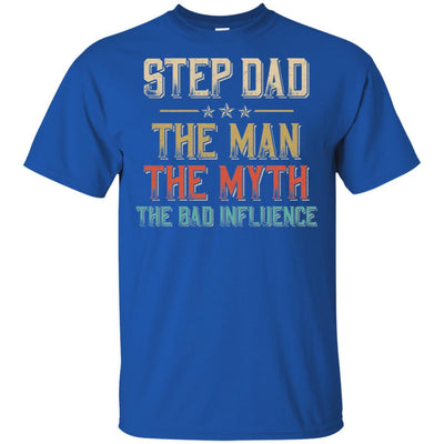 Vintage Step Dad The Man The Myth The Bad Influence-T-Shirt & Hoodie-Classic T-Shirt-Royal
