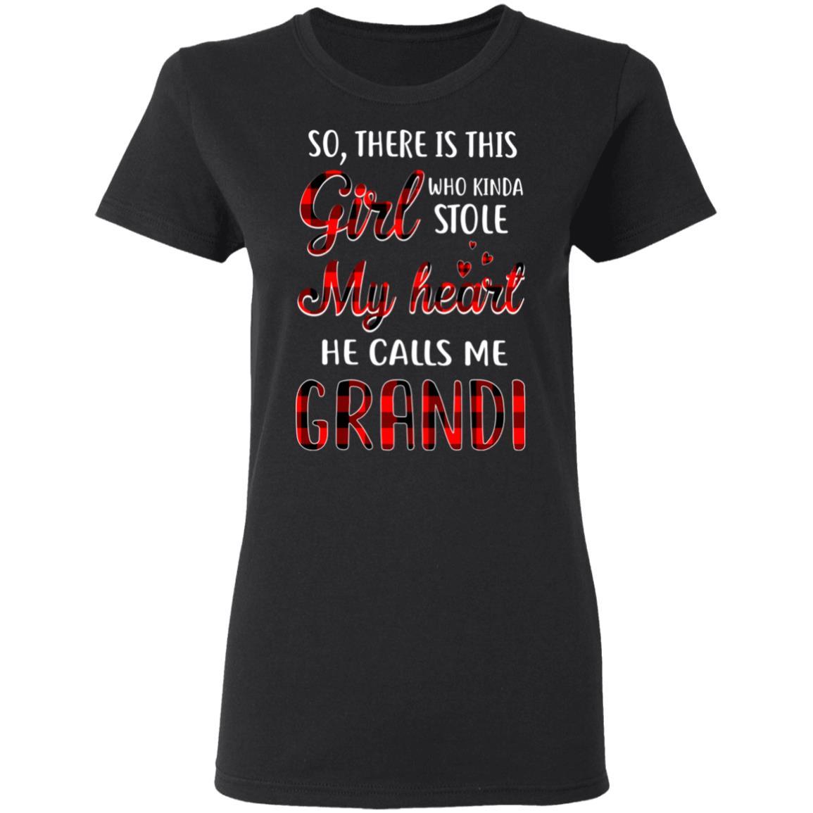 This Boy Who Kinda Stole My Heart He Calls Me Grandi-T-Shirt & Hoodie-Women's T-Shirt-Black