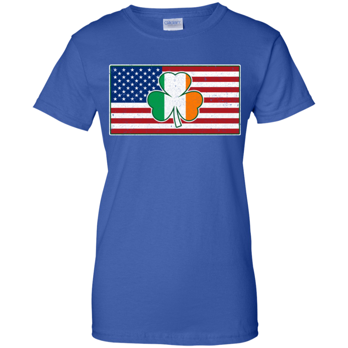 Shamrock Irish Ireland American USA Flag Gift-T-Shirt & Hoodie-Women's T-Shirt-Royal