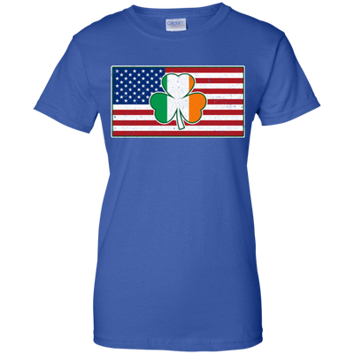 Shamrock Irish Ireland American USA Flag Gift-T-Shirt & Hoodie-Women's T-Shirt-Royal