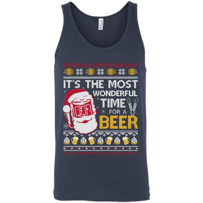 It's The Most Wonderful Time For A Beer Sweater-T-Shirt & Hoodie-Unisex Tank-Navy