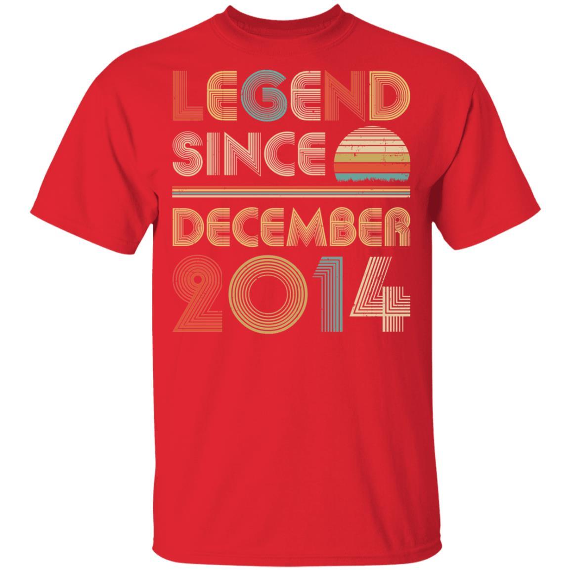Legend Since December 2014 Vintage 7th Birthday Gifts Youth-Youth Shirt-Youth T-Shirt-Red