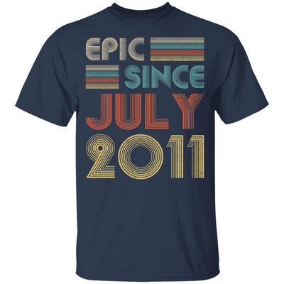 Epic Since July 2011 Vintage 10th Birthday Gifts Youth-Youth Shirt-Youth T-Shirt-Navy