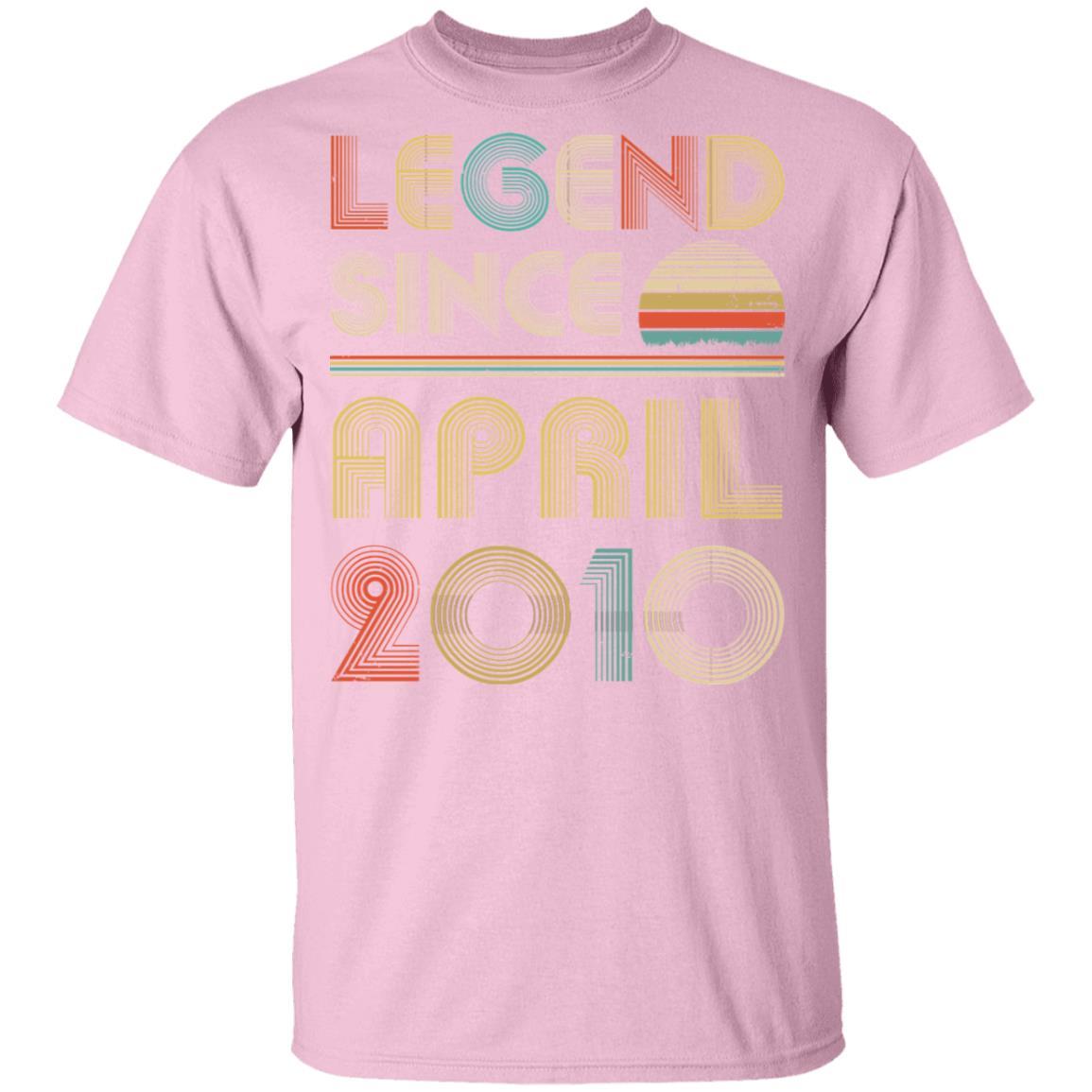 Legend Since April 2010 Vintage 11th Birthday Gifts Youth-Youth Shirt-Youth T-Shirt-Light Pink