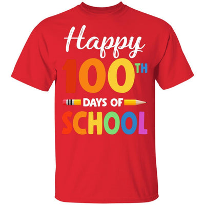 Happy 100th Day of School Teacher or Student Gift Youth-Youth Shirt-Youth T-Shirt-Red