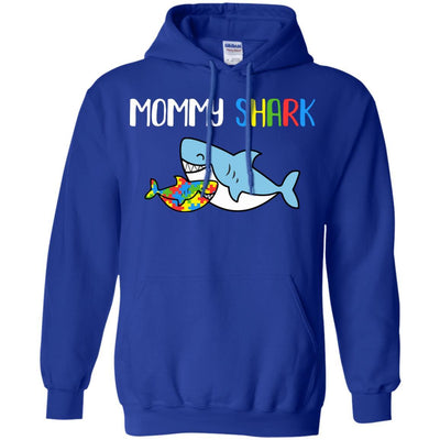 Mommy Shark Support Autism Awareness For Child-T-Shirt & Hoodie-Pullover Hoodie-Royal