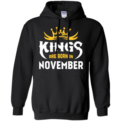 Kings Are Born In November-T-Shirt & Hoodie-Pullover Hoodie-Black