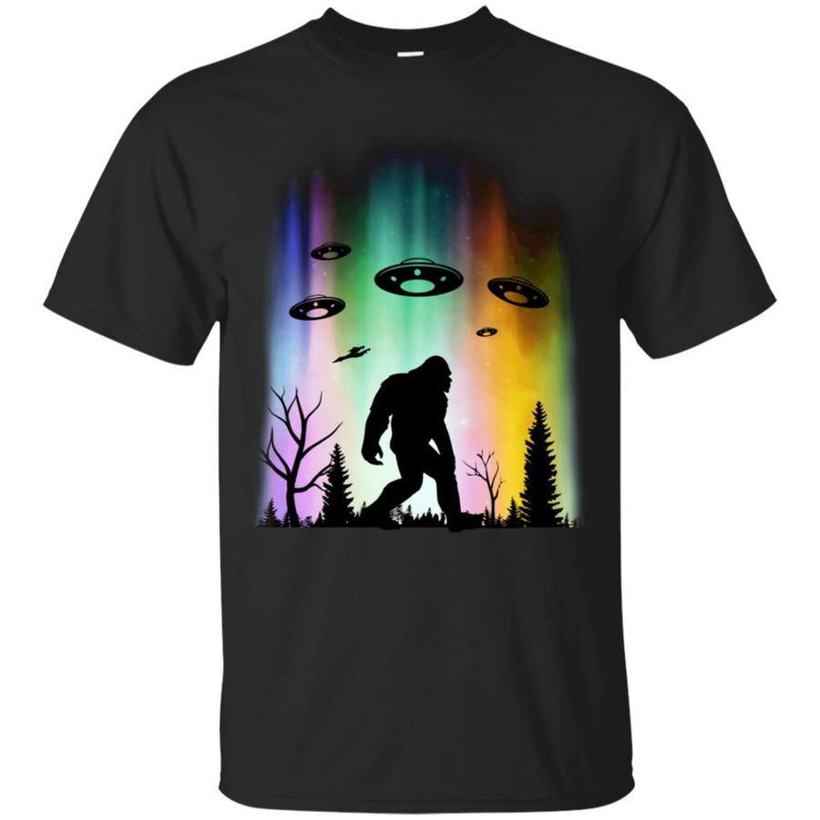 Bigfoot UFO Abduction Northern Lights Believing Gifts-T-Shirt & Hoodie-Classic T-Shirt-Black
