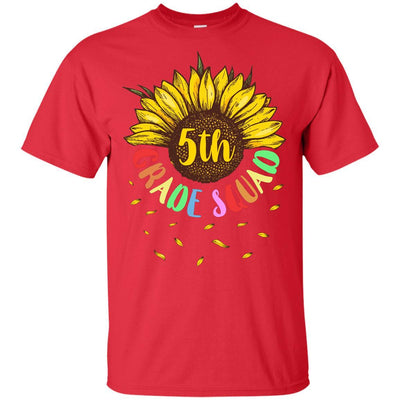 Sunflower 5th Grade Squad First Grade Teacher Youth-Youth Shirt-Youth T-Shirt-Red