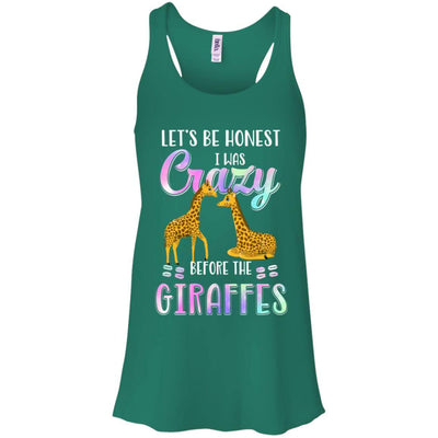 Let's Be Honest I Was Crazy Before The Giraffes-T-Shirt & Tank Top-Women's Flowy Racerback Tank-Kelly Green
