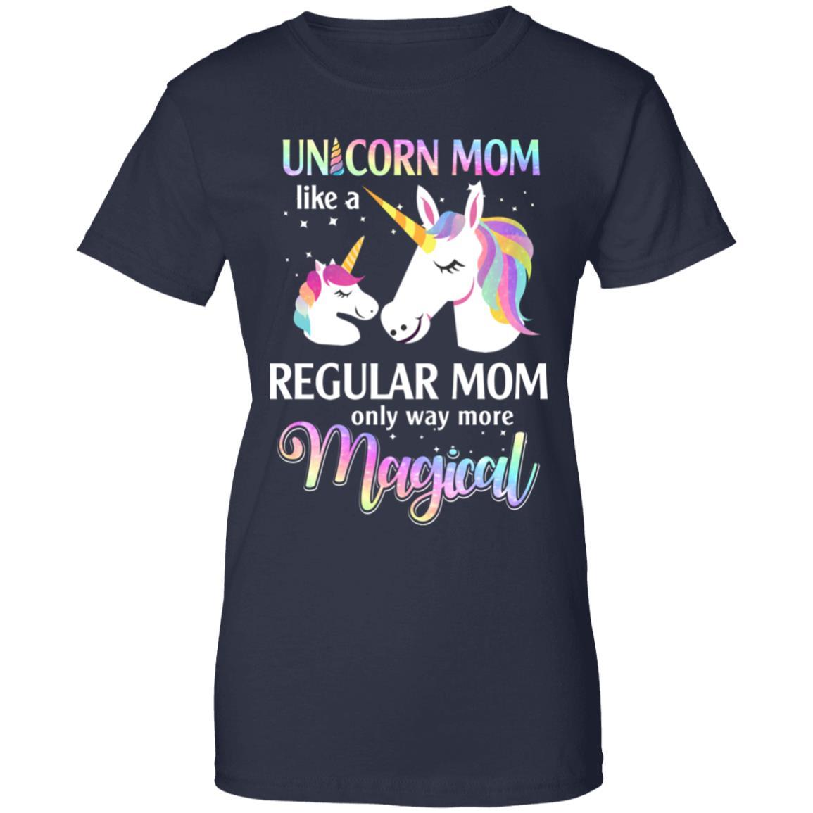 Mamacorn Unicorn Mom Like A Regular Mom Mothers Day-T-Shirt & Hoodie-Women's T-Shirt-Navy
