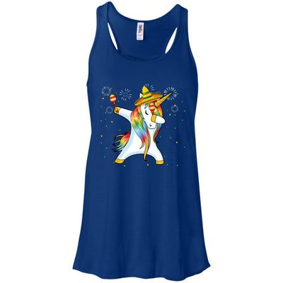 Unicorn Dabbing Cinco De Mayo Kids Gifts-T-Shirt & Tank Top-Women's Flowy Racerback Tank-True Royal