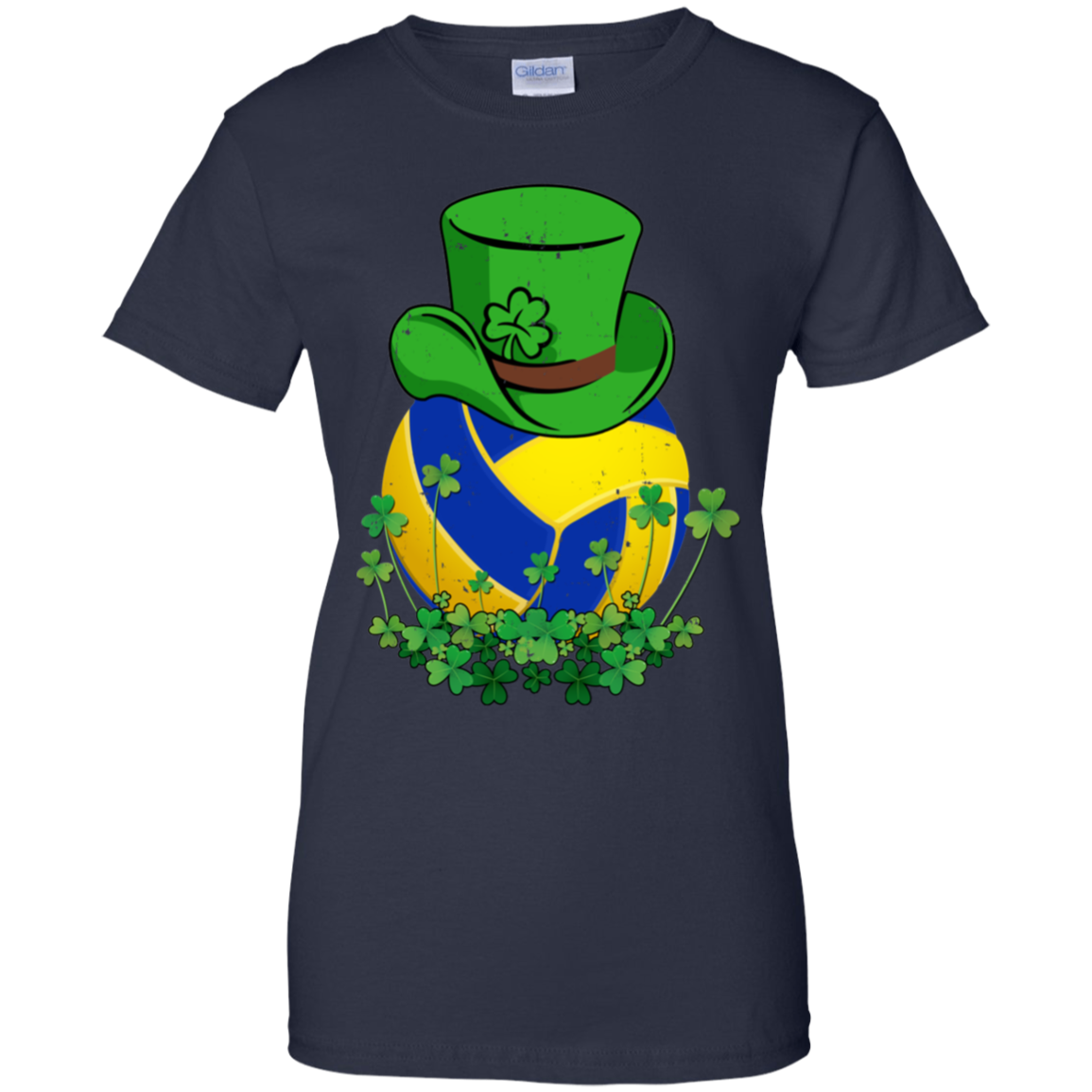 Shamrock Volleyball Leprechaun St Patricks Day-T-Shirt & Hoodie-Women's T-Shirt-Navy