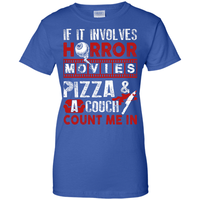 If It Involves Horror Movies, PIZZA, and a Couch Shirt-T-Shirt & Hoodie-Women's T-Shirt-Royal