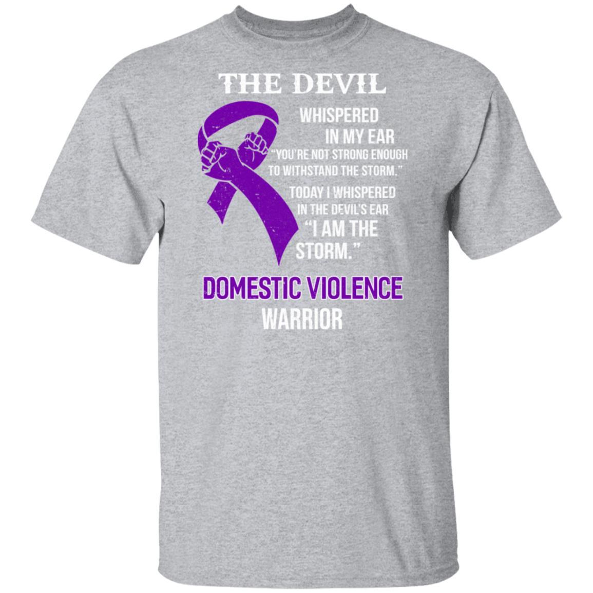 I Am The Storm Support Domestic Violence Awareness-T-Shirt & Hoodie-Classic T-Shirt-Sport Grey
