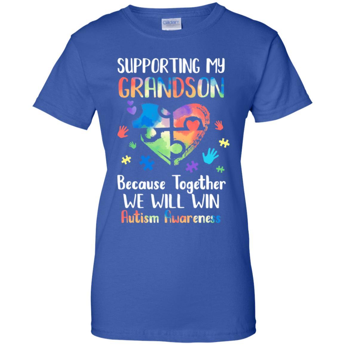 Supporting My Grandson Puzzle Autism Awareness Month-T-Shirt & Hoodie-Women's T-Shirt-Royal