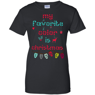 My Favorite Color Is Christmas Light-T-Shirt & Hoodie-Women's T-Shirt-Black