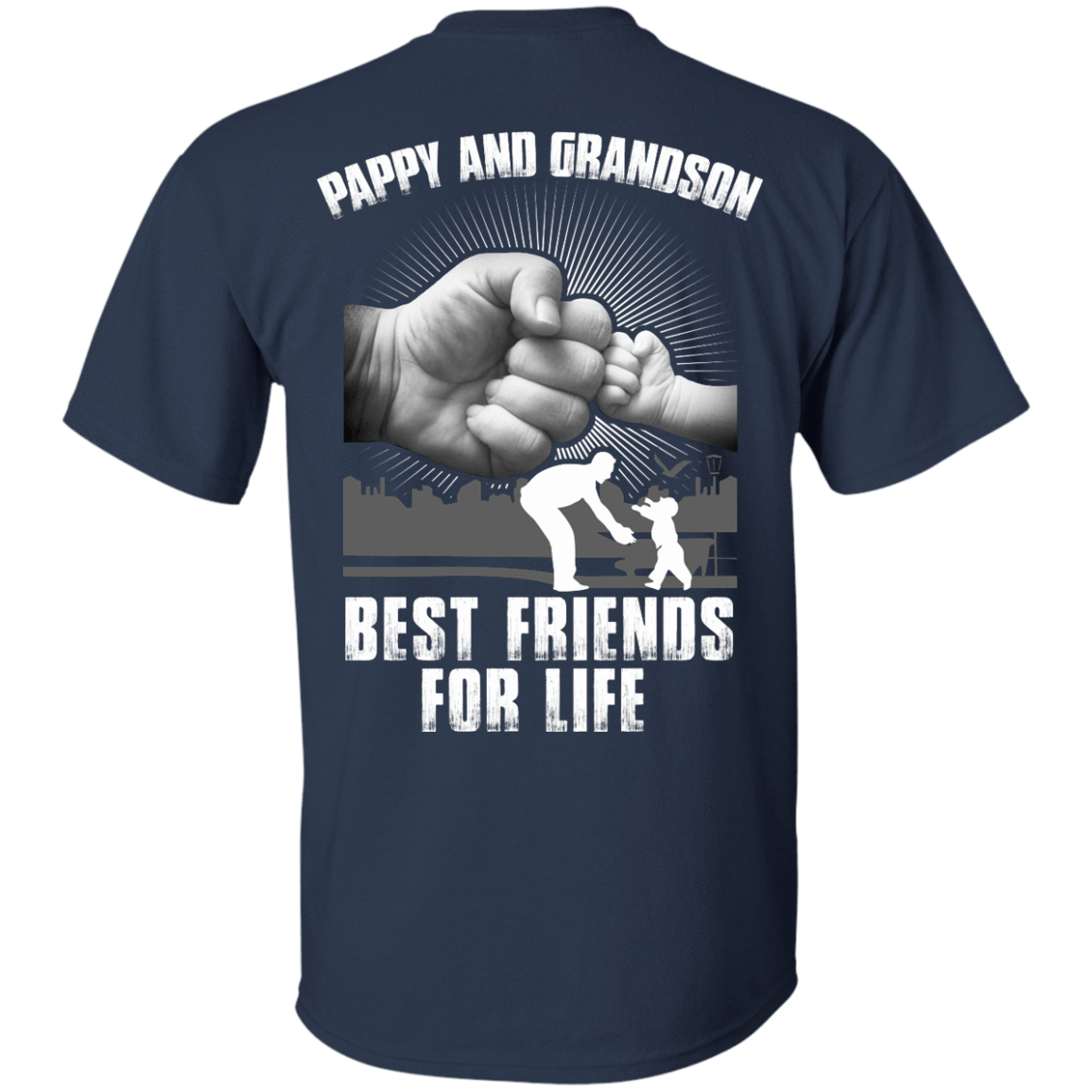 Pappy And Grandson Best Friends For Life-T-Shirt & Hoodie-Classic T-Shirt-Navy