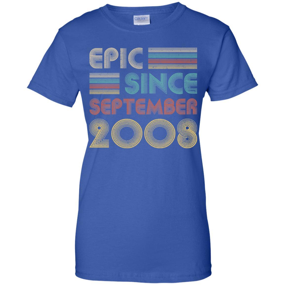 Epic Since September 2008 13th Birthday Gift 13 Yrs Old-T-Shirt & Hoodie-Women's T-Shirt-Royal