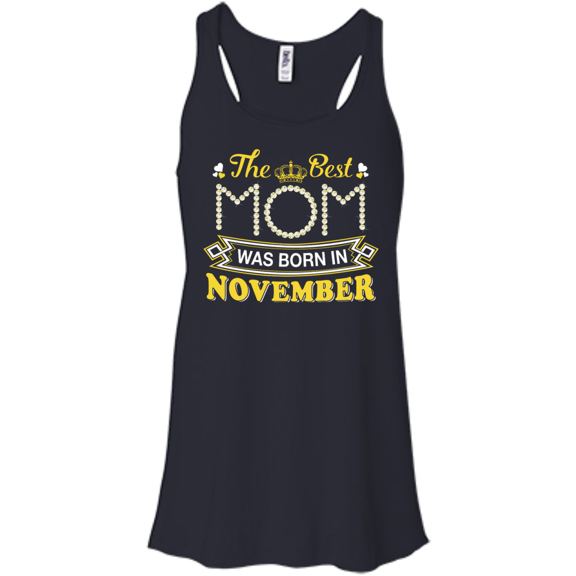 The Best Mom Was Born In November-T-Shirt & Hoodie-Women's Flowy Racerback Tank-Midnight