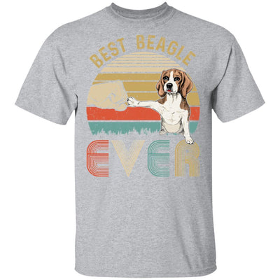 Vintage Best Beagle Dad Ever Bump Fit Funny Dad Gifts-T-Shirt & Hoodie-Classic T-Shirt-Sport Grey